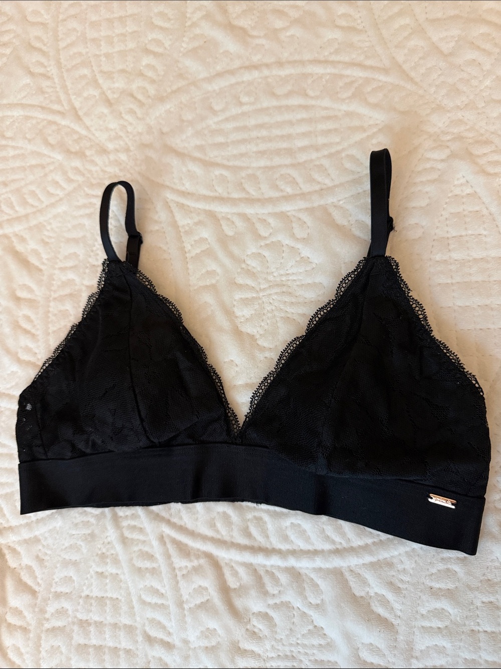 PINK Victoria's Secret Black Lace Triangle Bralette